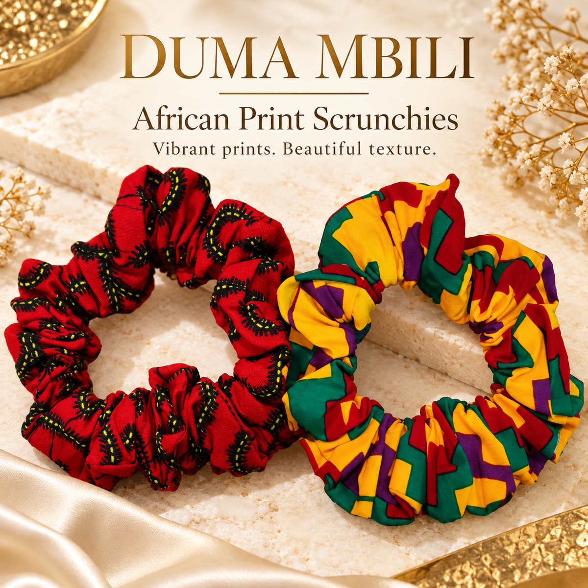African Print Hair Scrunchies