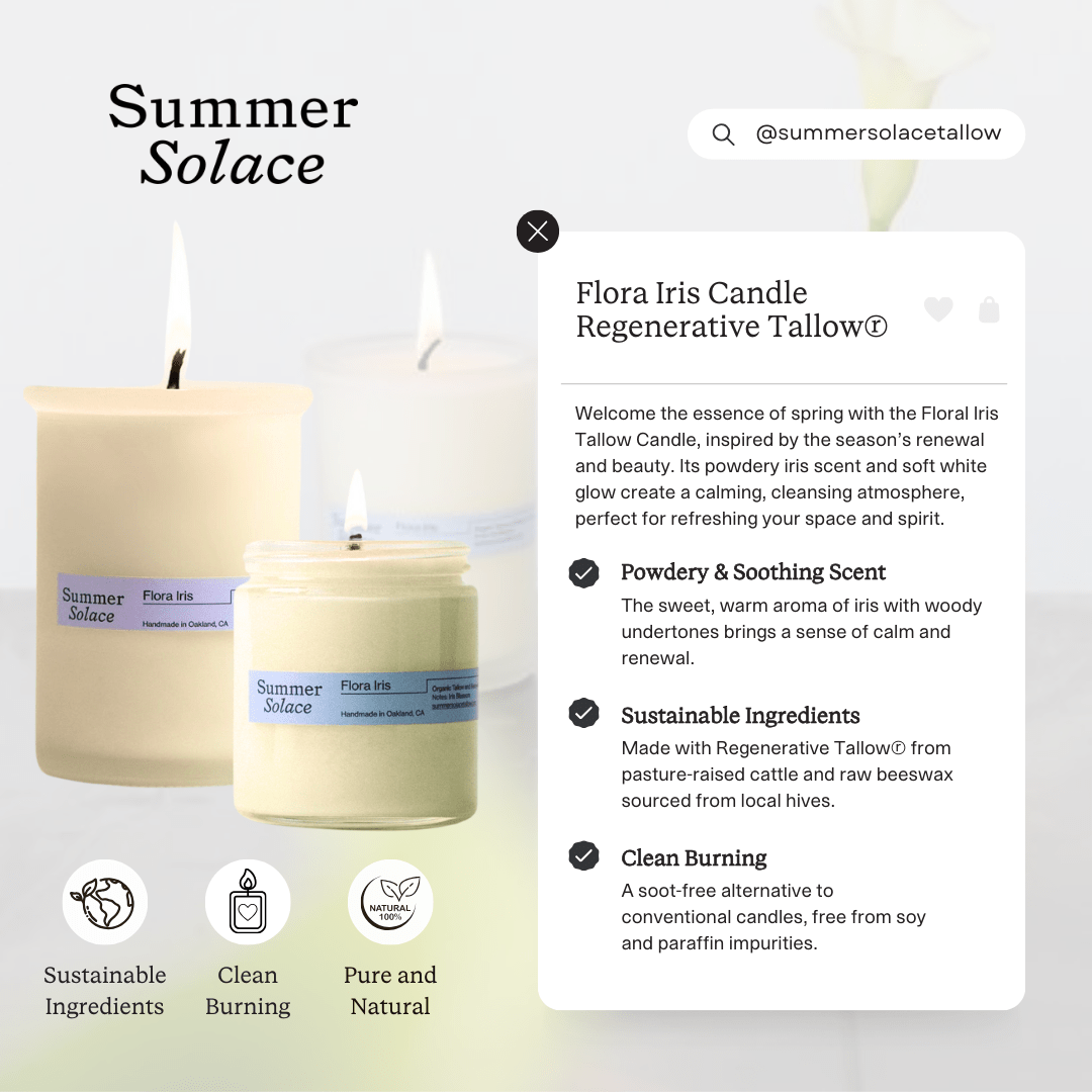 Flora Iris – Travel Candle | Orris Root & Palo Santo