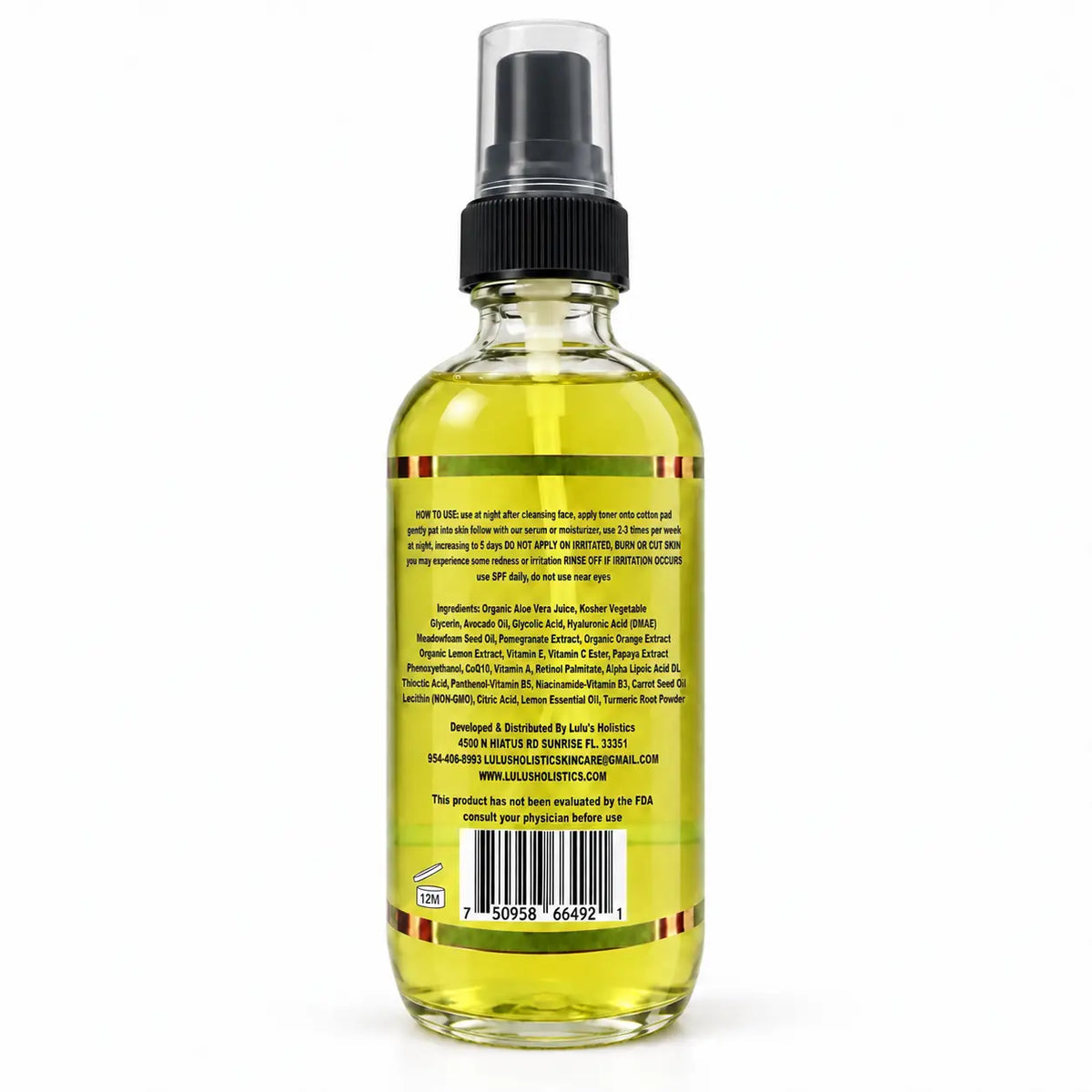 Lulu's Holistics Even-Tone Vitamin C Resurfacing Toner Spray (4oz)
