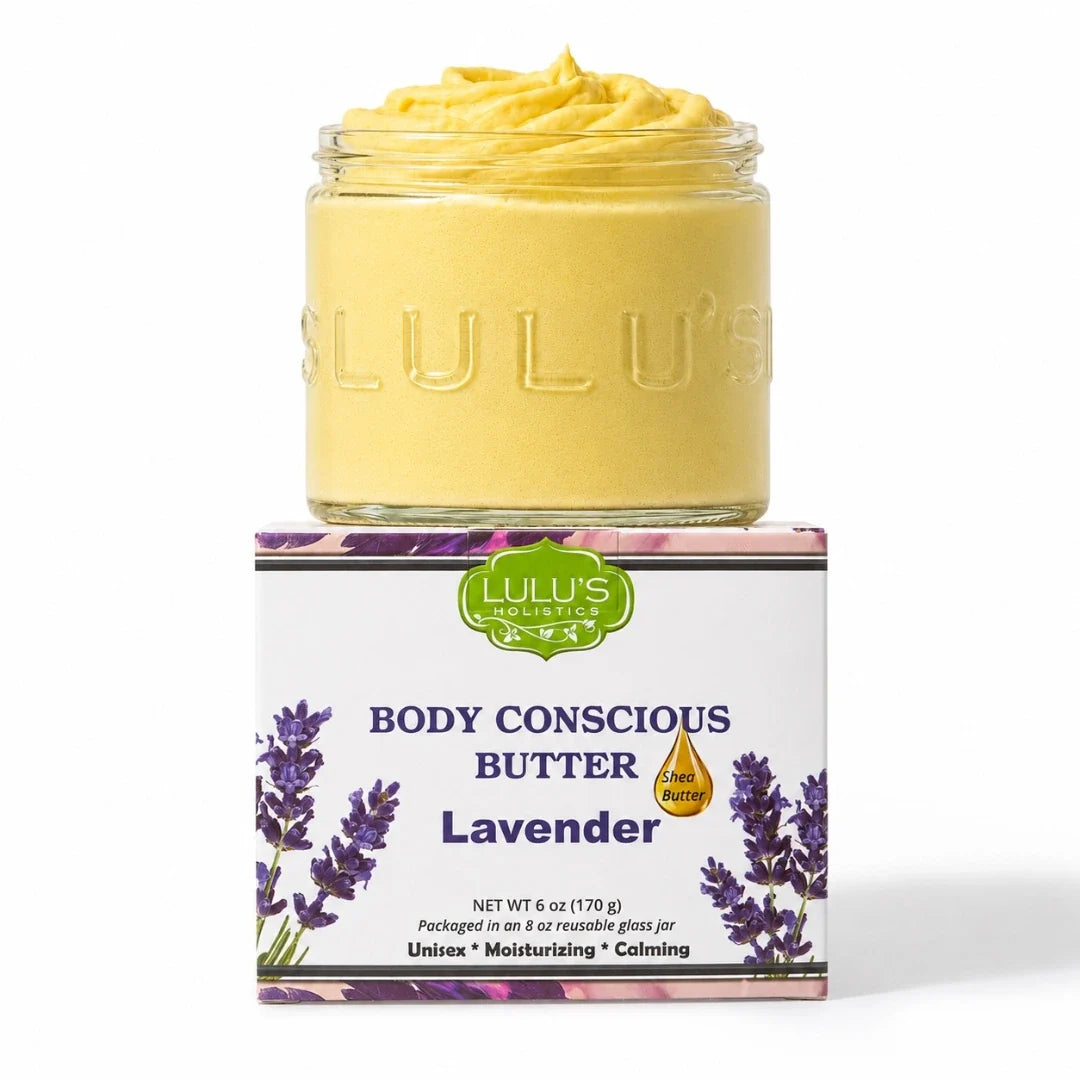 Lulu's Holistics Lavender Glowing Whipped Body Butter with Raw African Yellow Shea Base