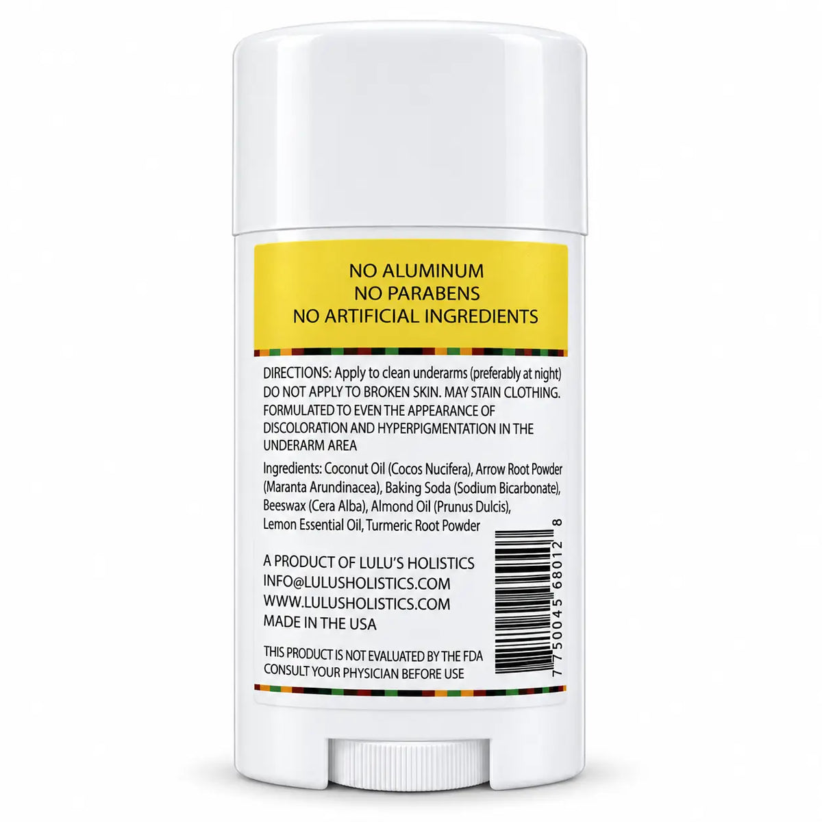 Lulu's Holistics Lemon Turmeric Aluminum-Free Deodorant (2.65oz)