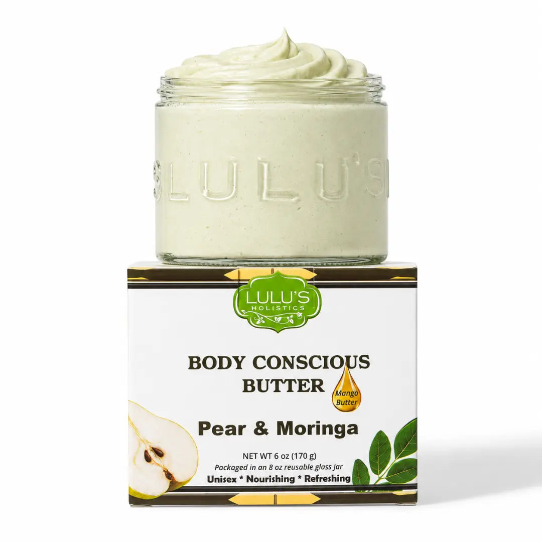 Lulu's Holistics Pear & Moringa Whipped Mango Body Butter – Non-Greasy, Radiant Skin