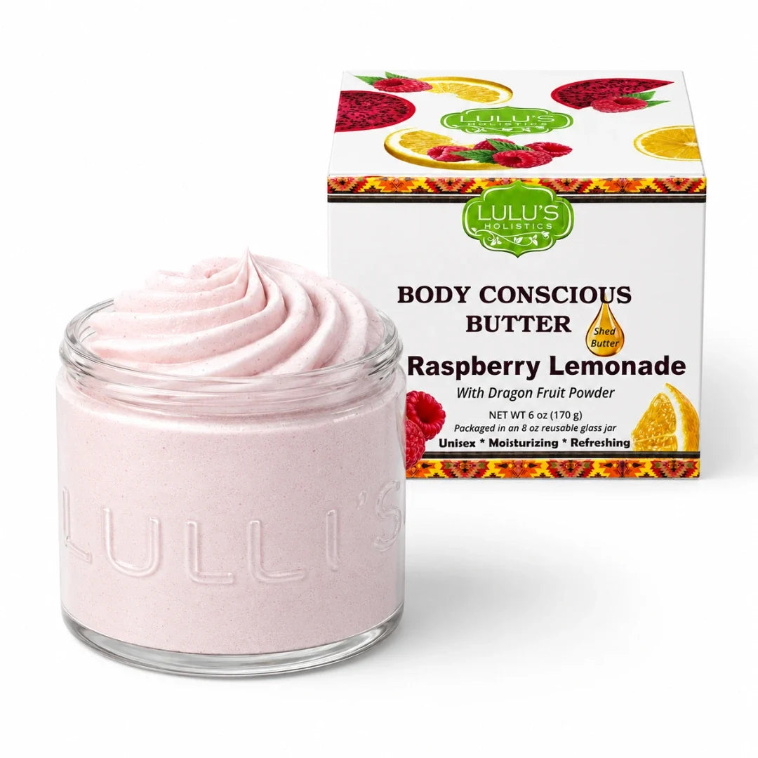 Lulu's Holistics Raspberry Lemonade & Dragon Fruit Whipped Body Butter – Gentle Exfoliation & Deep Moisture