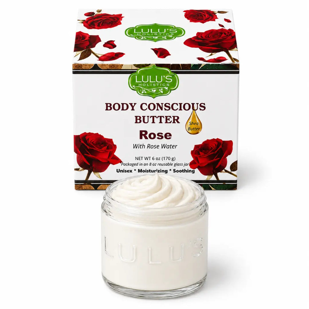 Lulu's Holistics Rosewater Whipped Body Butter – Hydrating, Skin-Softening Care