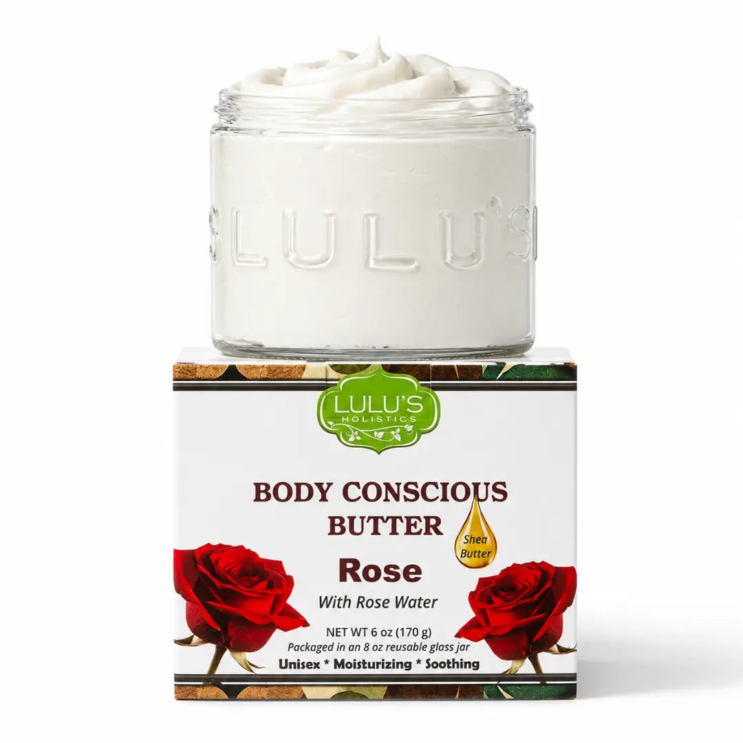 Lulu's Holistics Rosewater Whipped Body Butter – Hydrating, Skin-Softening Care
