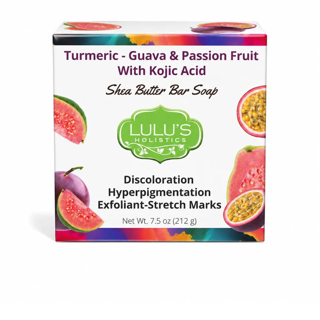 Lulu's Holistics Guava Passionfruit Turmeric Kojic Shea Butter Bar Soap – Target Uneven Tone & Glow