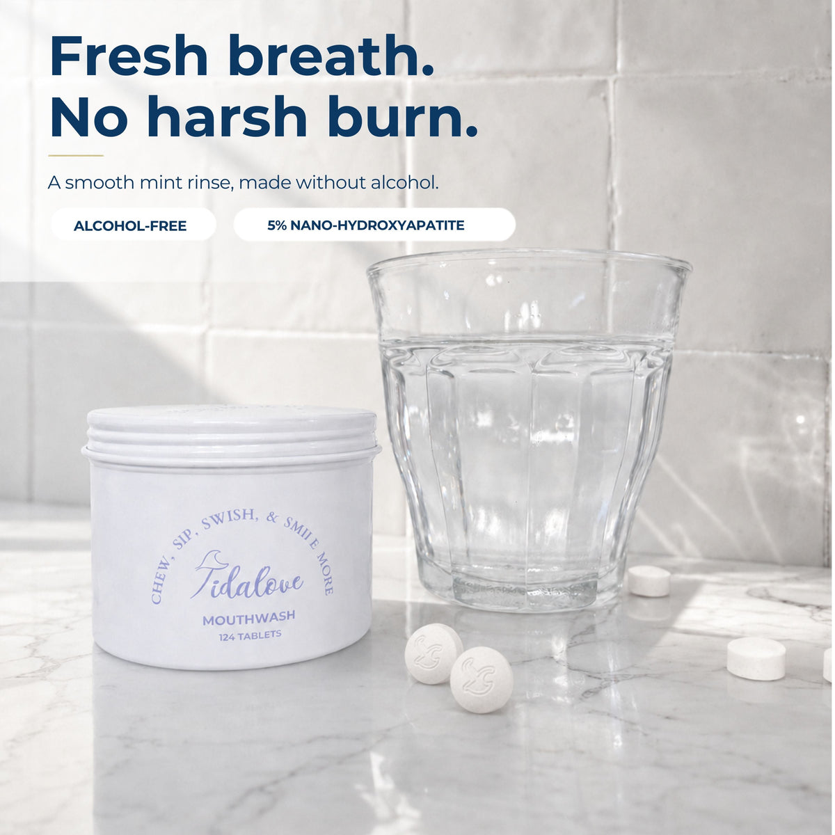 Fluoride-Free Mouthwash Tablets Refill with 5% nHAp – 124 Tablets