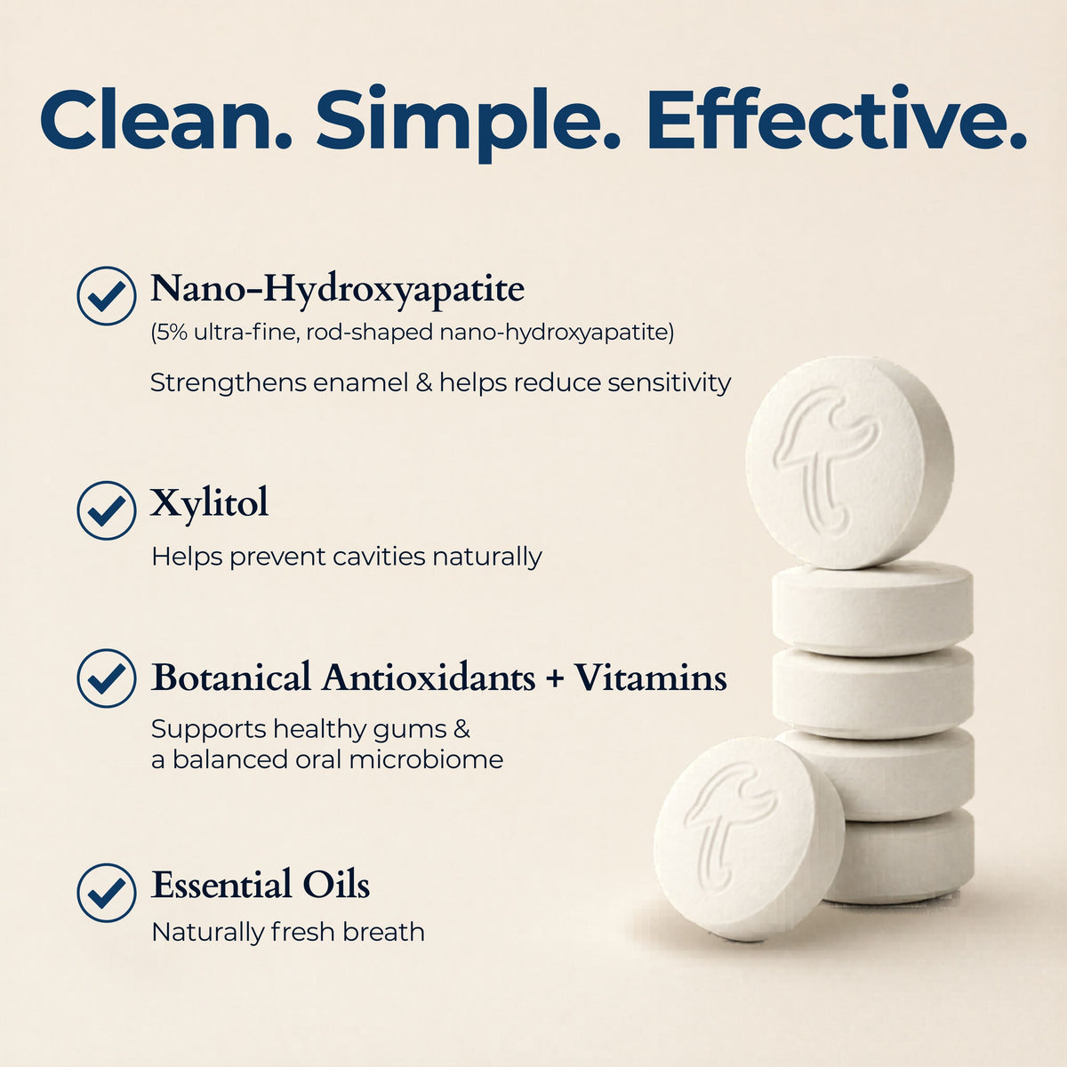 Fluoride-Free Cinnamon Toothpaste Tablets – 4-Month Supply | 5% nHAp